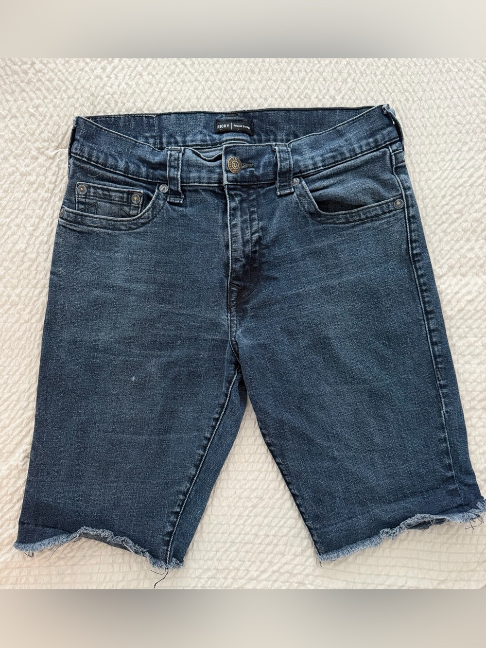True Religion Men's Indigo Cutoff Jean Shorts